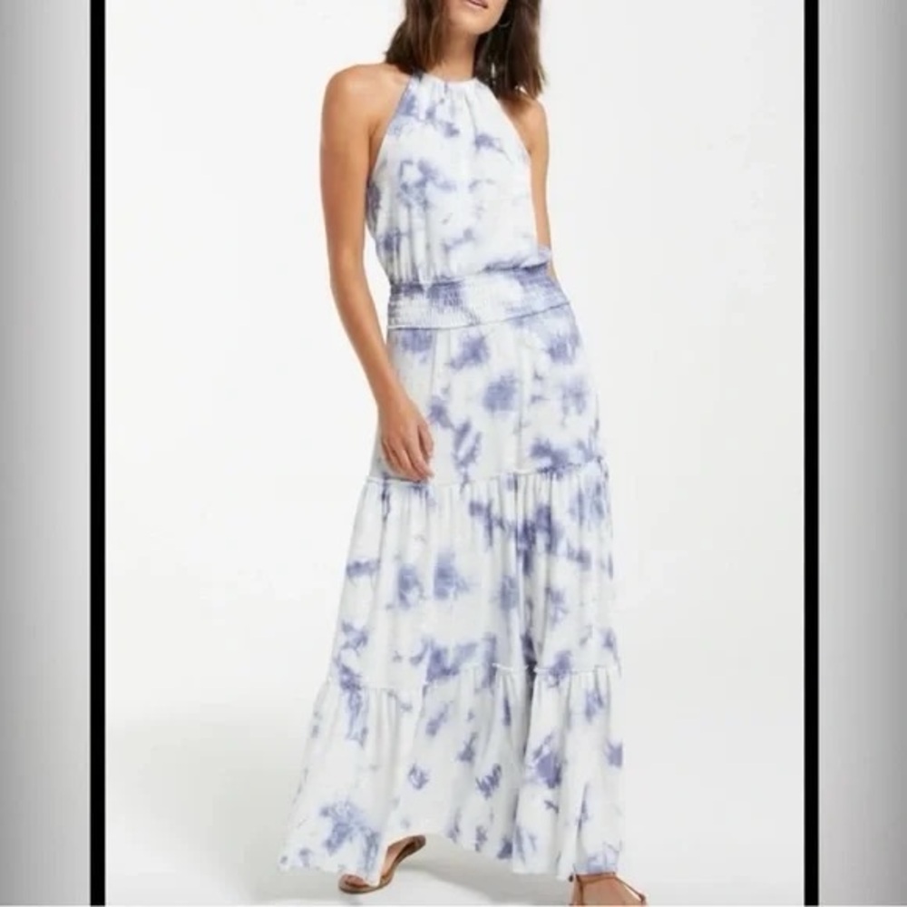 Z Supply Beverly Cloud Blue Tie-Dye Maxi Dress Sz. M
